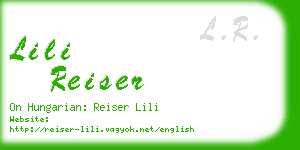 lili reiser business card